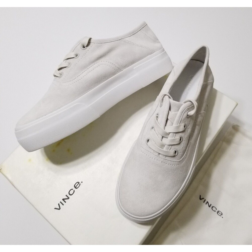 Vince Copley Italian Sport Suede Platform Sneaker White NIB Size 5 6 9 $250